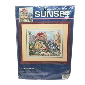 Sunset Stamped Cross Stitch Kit 13082 After The Flood Noah's Ark Stacy Lynn New